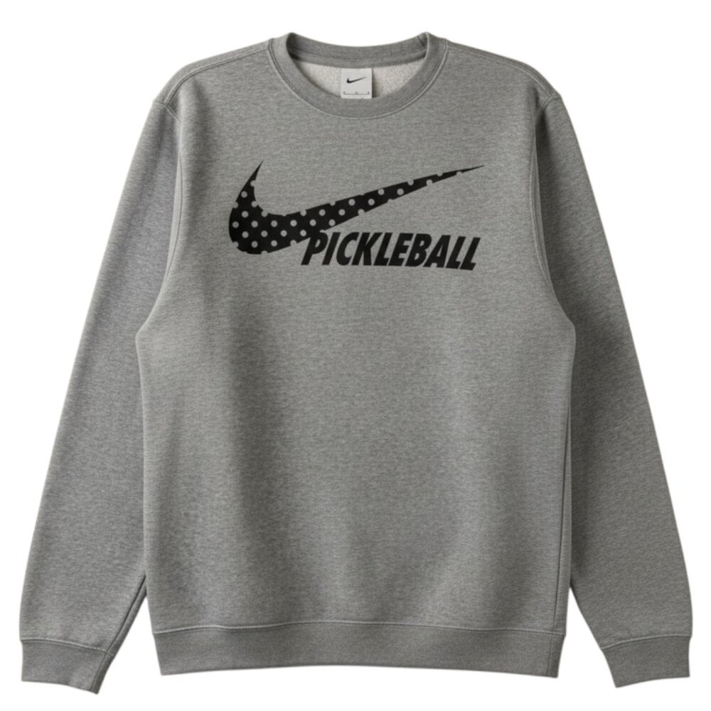 Nike Pickle Ball Club Fleece Sweatshirt Mens Top Logo Gray Black M
